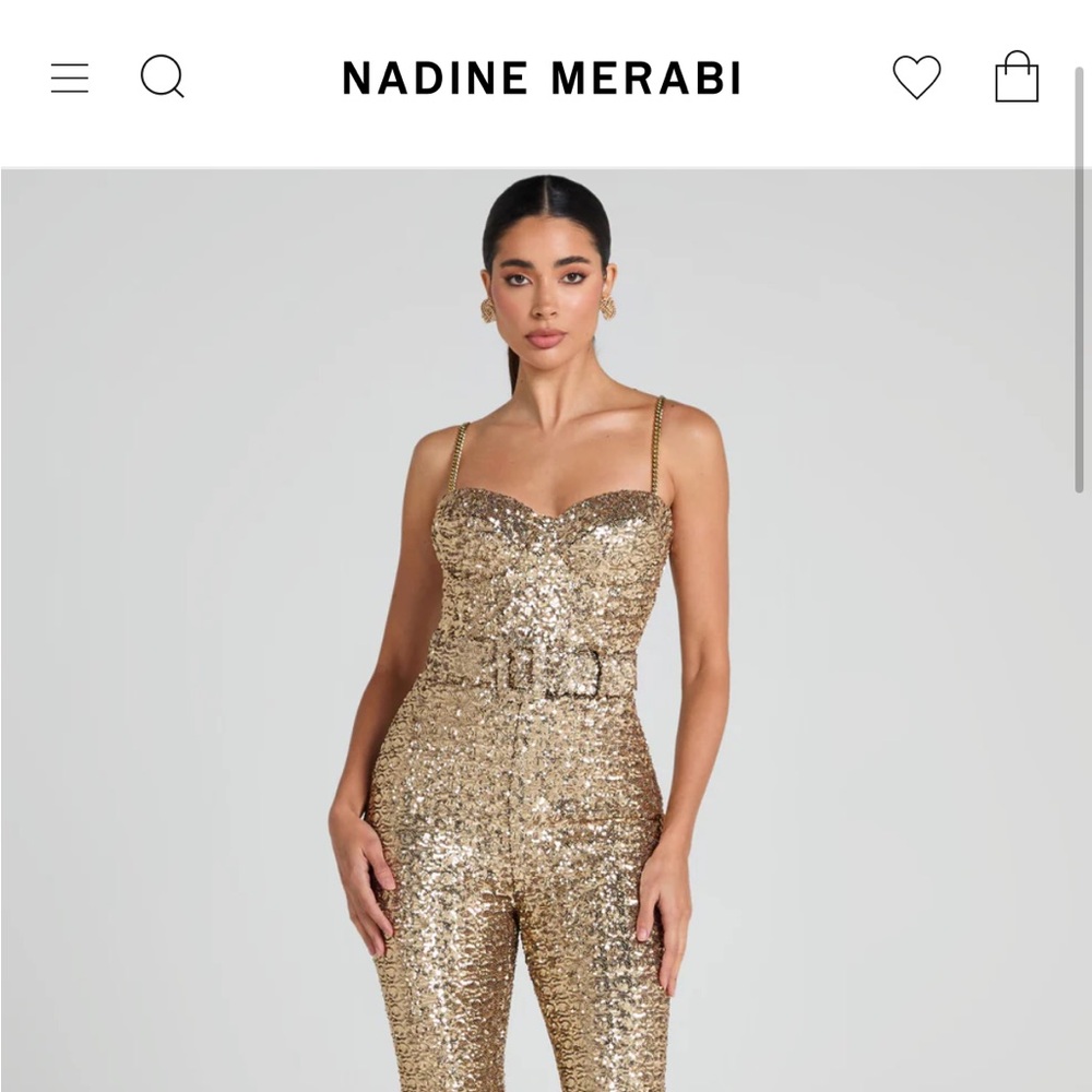 Nadine Merabi Lucinda Gold Jumpsuit